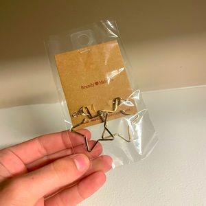 RARE Brandy Melville Gold Star Hoop Earrings